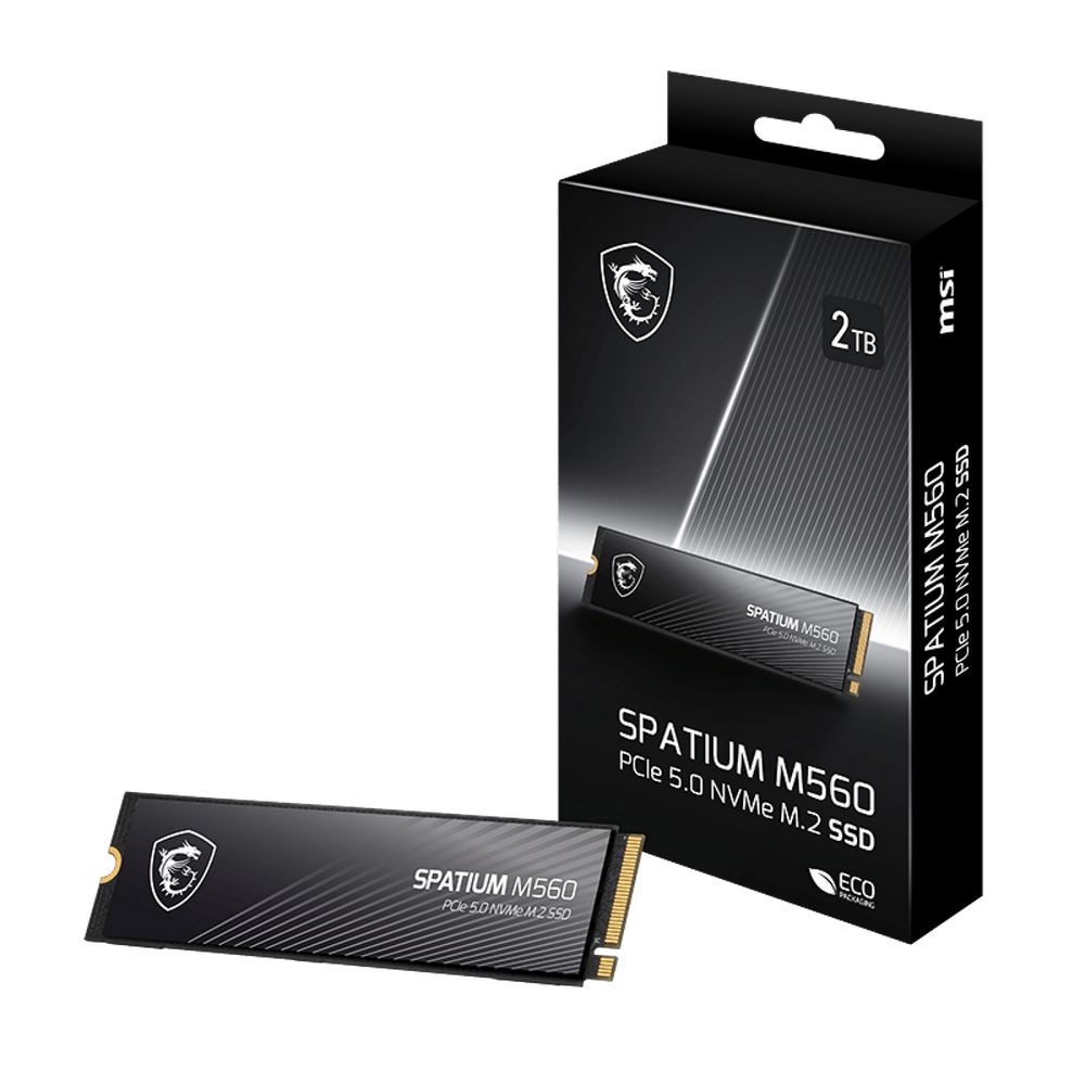 Твердотельный накопитель SSD MSI M.2 2280 2TB SPATIUM M560 Client SSD S78-440Q940-P83, PCIe Gen4x4 with NVMe,  3D TLC, R/ W 4900/ 4400