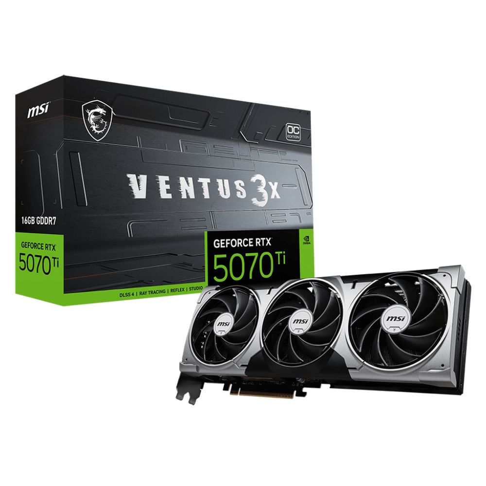 Видеокарта MSI RTX5070Ti 16G VENTUS 3X OC 16GB GDDR7 256bit 3xDP HDMI 3FAN RTL
