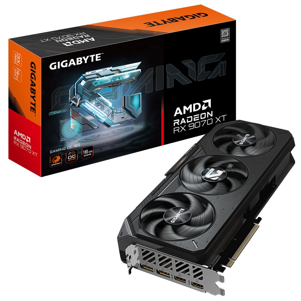 Видеокарта Gigabyte RX9070XT GAMING OC 16GB GDDR6 256bit 2xDP 2xHDMI 3FAN RTL