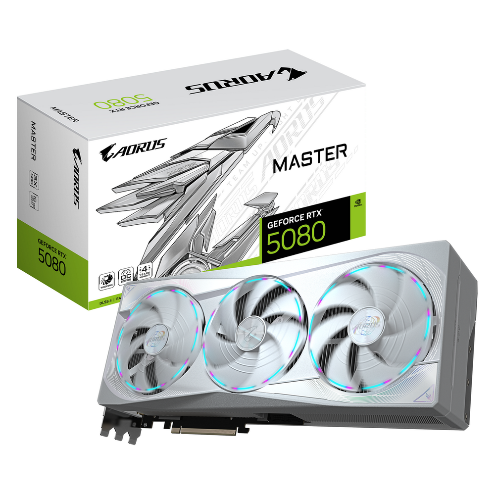 Видеокарта Gigabyte RTX5080 MASTER ICE 16GB GDDR7 256bit 3xDP HDMI 3FAN RTL