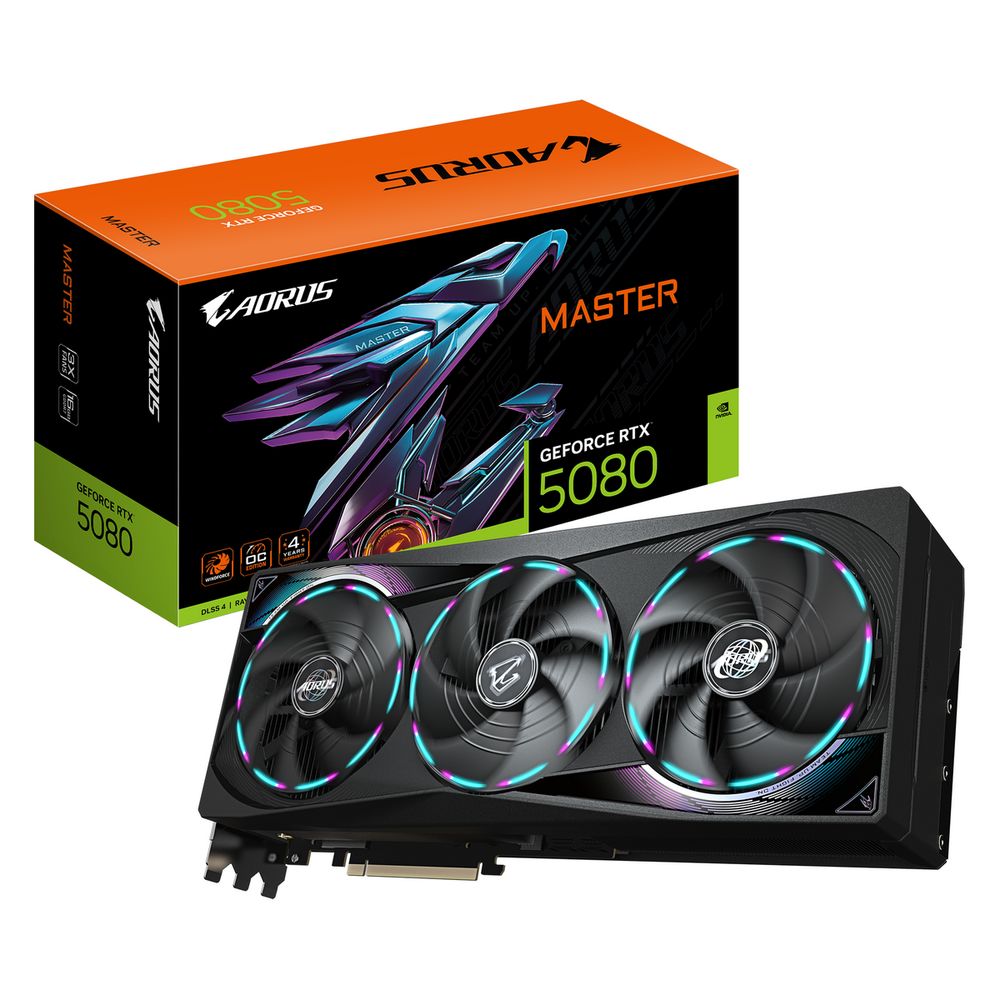 Видеокарта Gigabyte RTX5080 MASTER 16GB GDDR7 256bit 3xDP HDMI 3FAN RTL