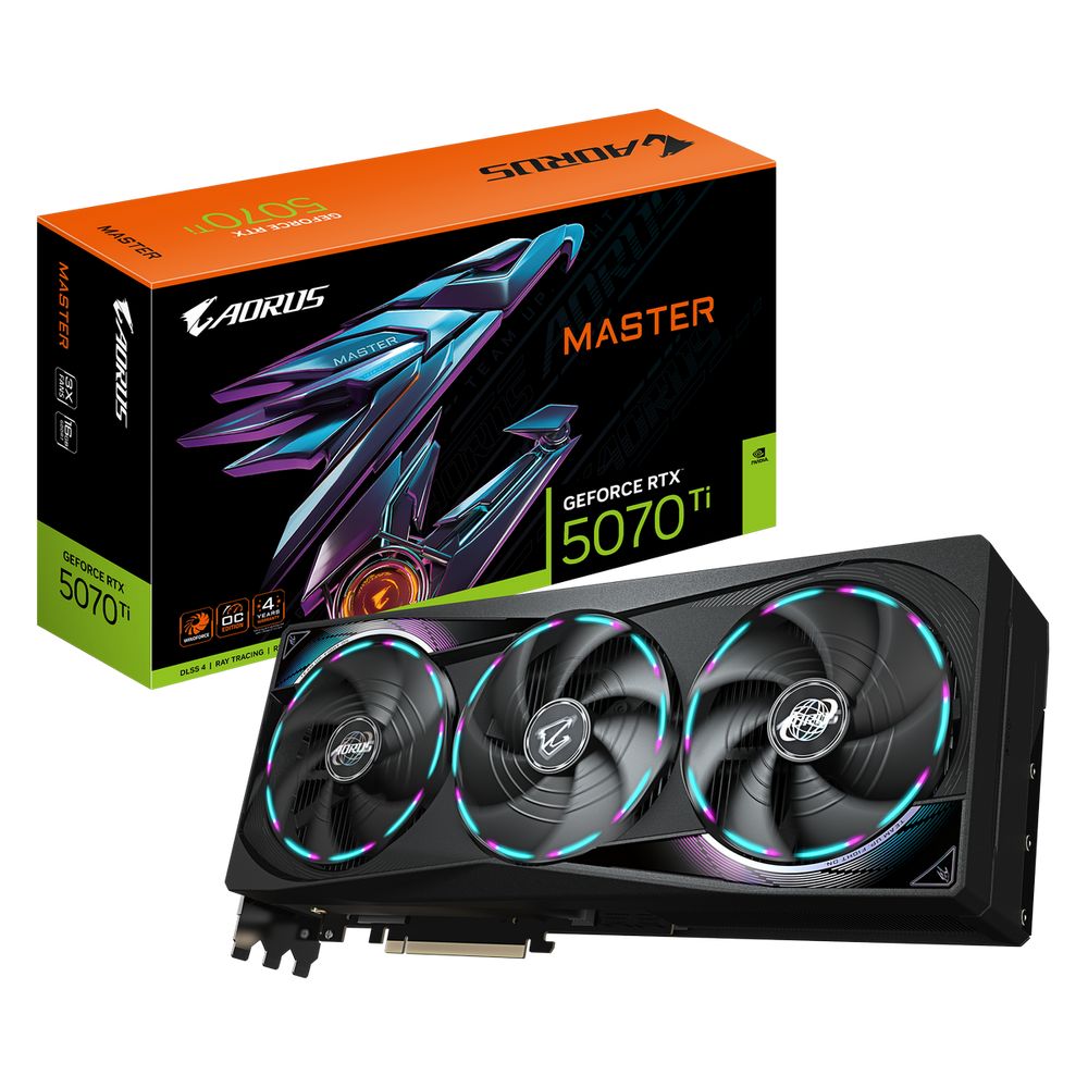Видеокарта Gigabyte RTX5070Ti MASTER 16GB GDDR7 256bit 3xDP HDMI 3FAN RTL
