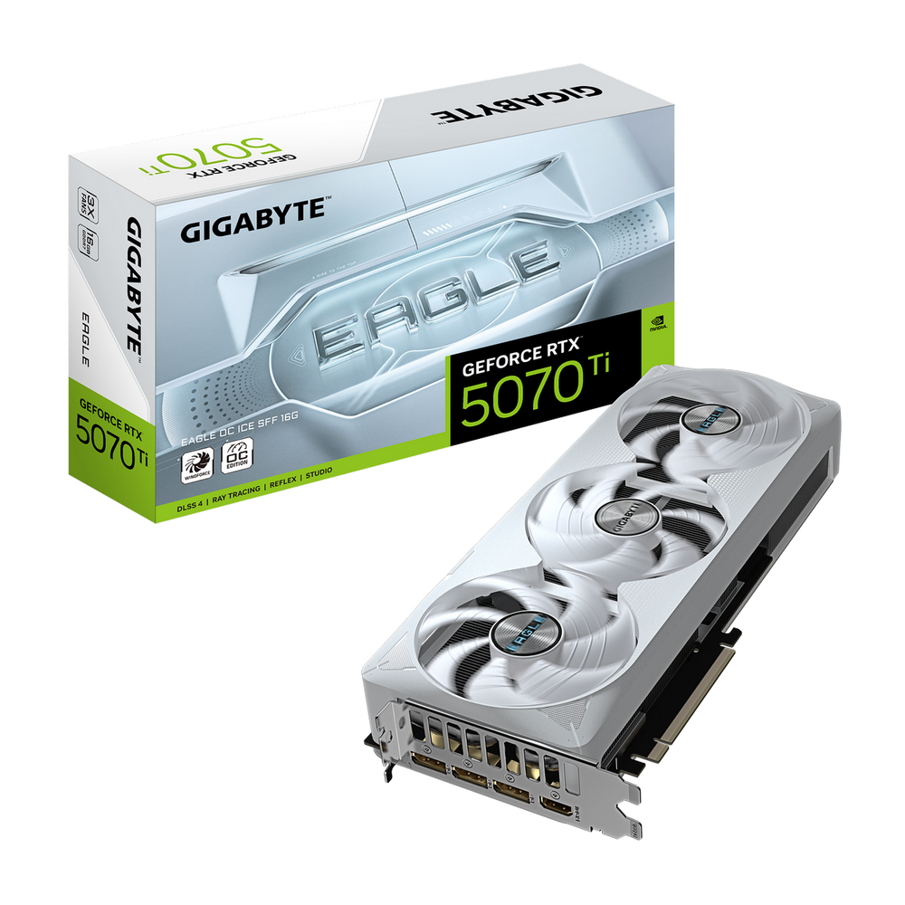 Видеокарта Gigabyte RTX5070Ti EAGLE OC ICE SFF 16GB GDDR7 256bit 3xDP HDMI 3FAN RTL