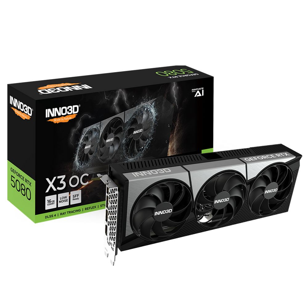Видеокарта INNO3D RTX5080 ХЗ ОС 16GB GDDR7 256bit 3xDP HDMI 3FAN RTL