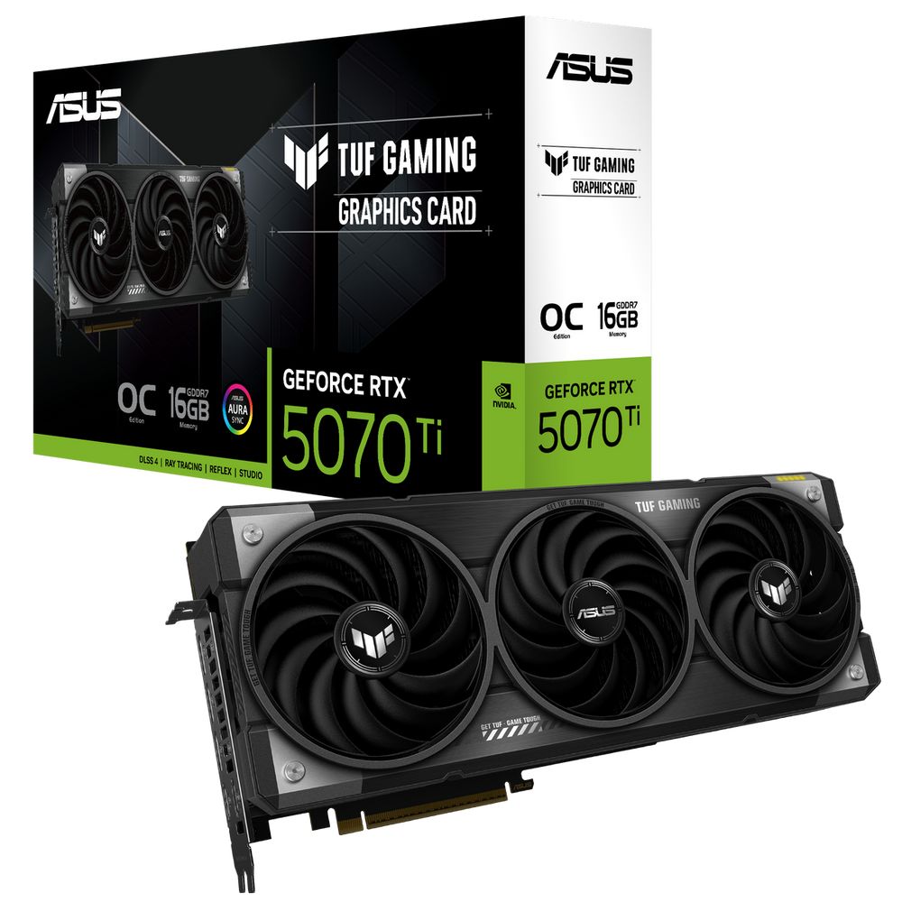 Видеокарта ASUS RTX5070Ti TUF GAMING 16GB GDDR7 256bit 3xDP 2xHDMI 3FAN RTL [TUF-RTX5070TI-O16G-GAMING]