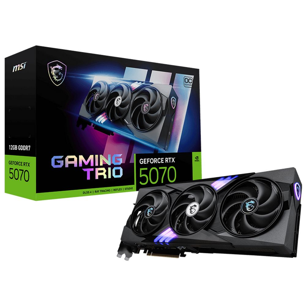 Видеокарта MSI RTX5070 GAMING TRIO OC 12GB GDDR7 192bit 3xDP HDMI 3FAN RTL