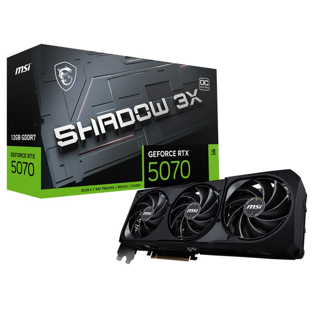 Видеокарта MSI RTX5070 SHADOW 3X OC 12GB GDDR7 192bit 3xDP HDMI 3FAN RTL