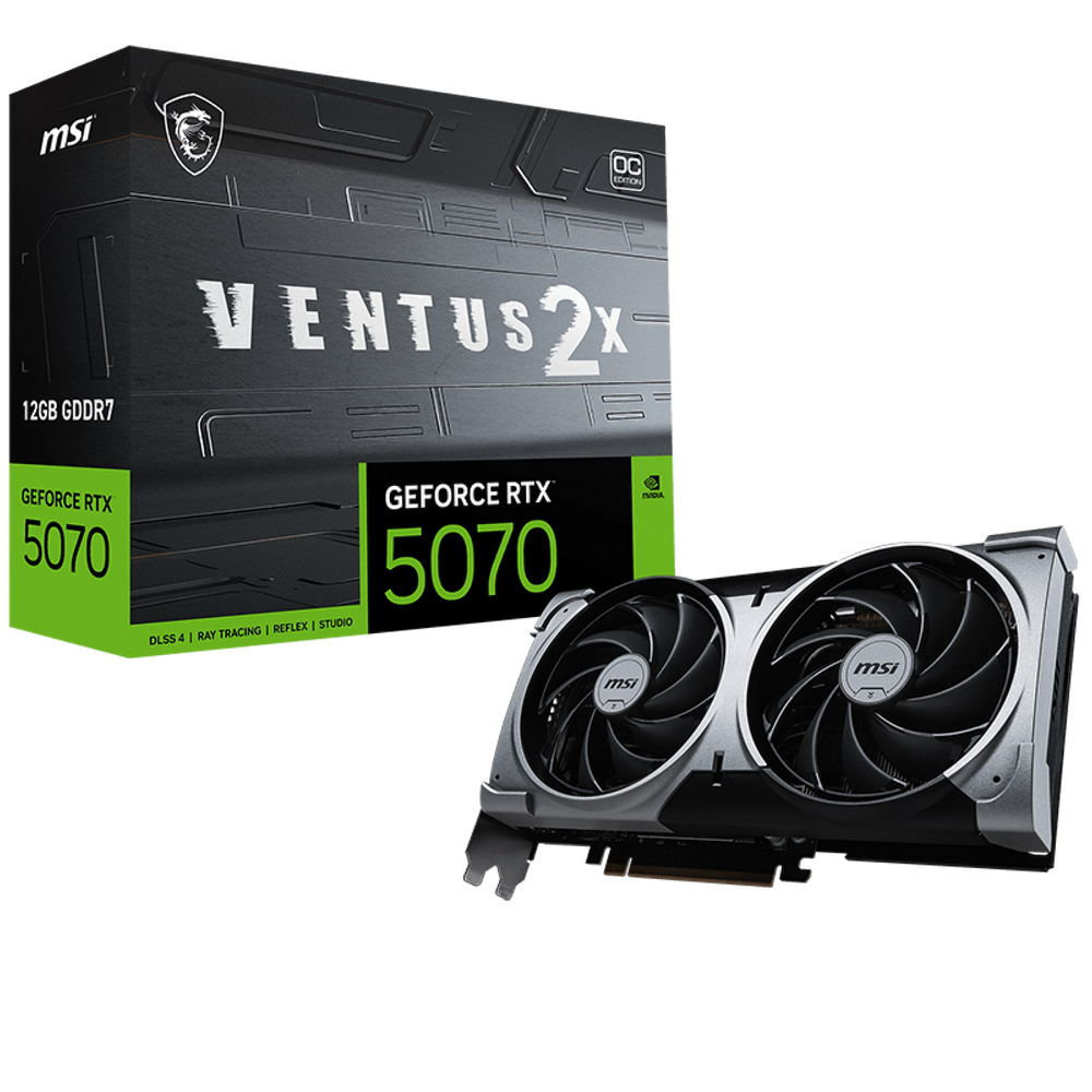 Видеокарта MSI RTX5070 VENTUS 2X OC 12GB GDDR7 192bit 3xDP HDMI 2FAN RTL