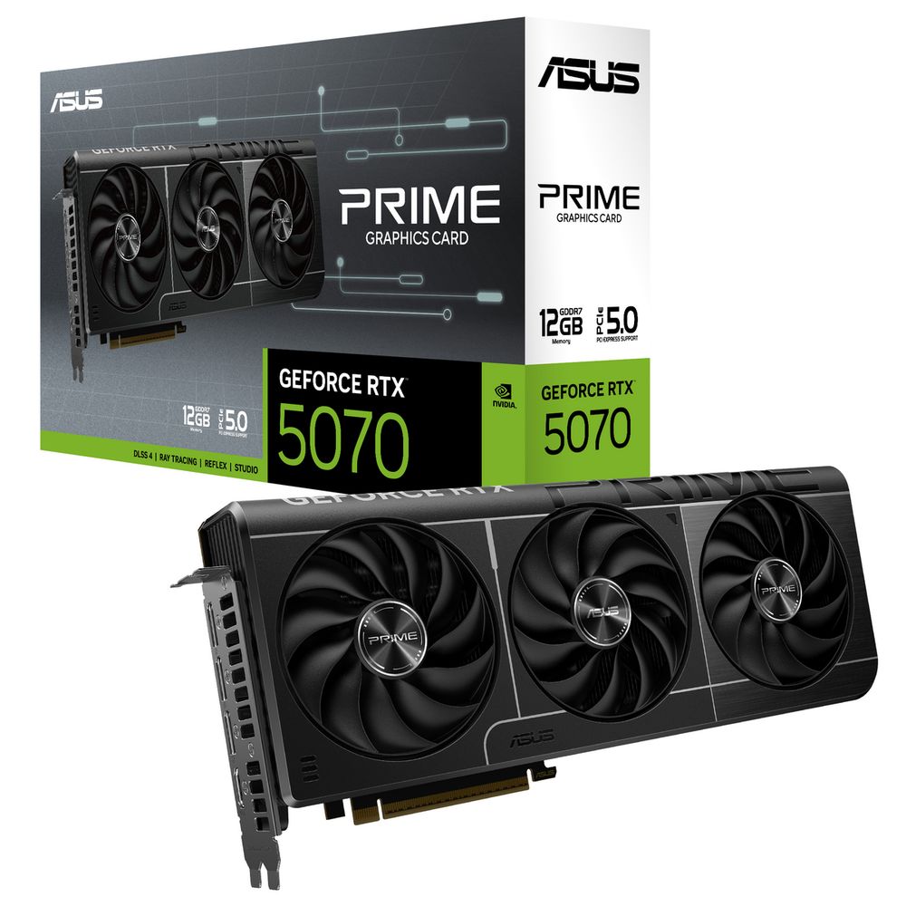 Видеокарта ASUS RTX5070 PRIME 12GB GDDR7 192bit 3xDP HDMI 3FAN RTL [PRIME-RTX5070-12G]