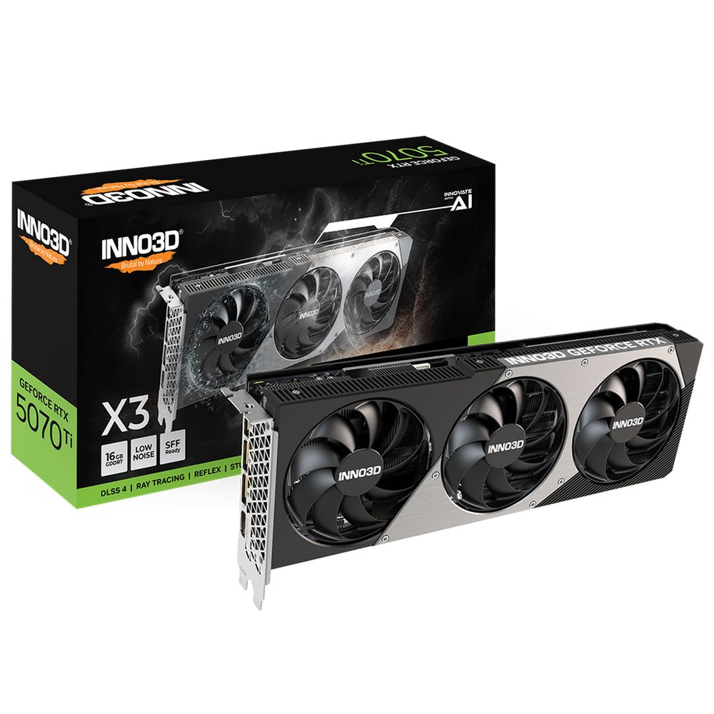 Видеокарта INNO3D RTX5070Ti X3 16GB GDDR7 256bit 3xDP HDMI 3FAN RTL