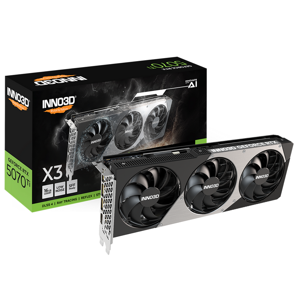Видеокарта INNO3D RTX5070Ti X3 16GB GDDR7 256bit 3xDP HDMI 3FAN RTL