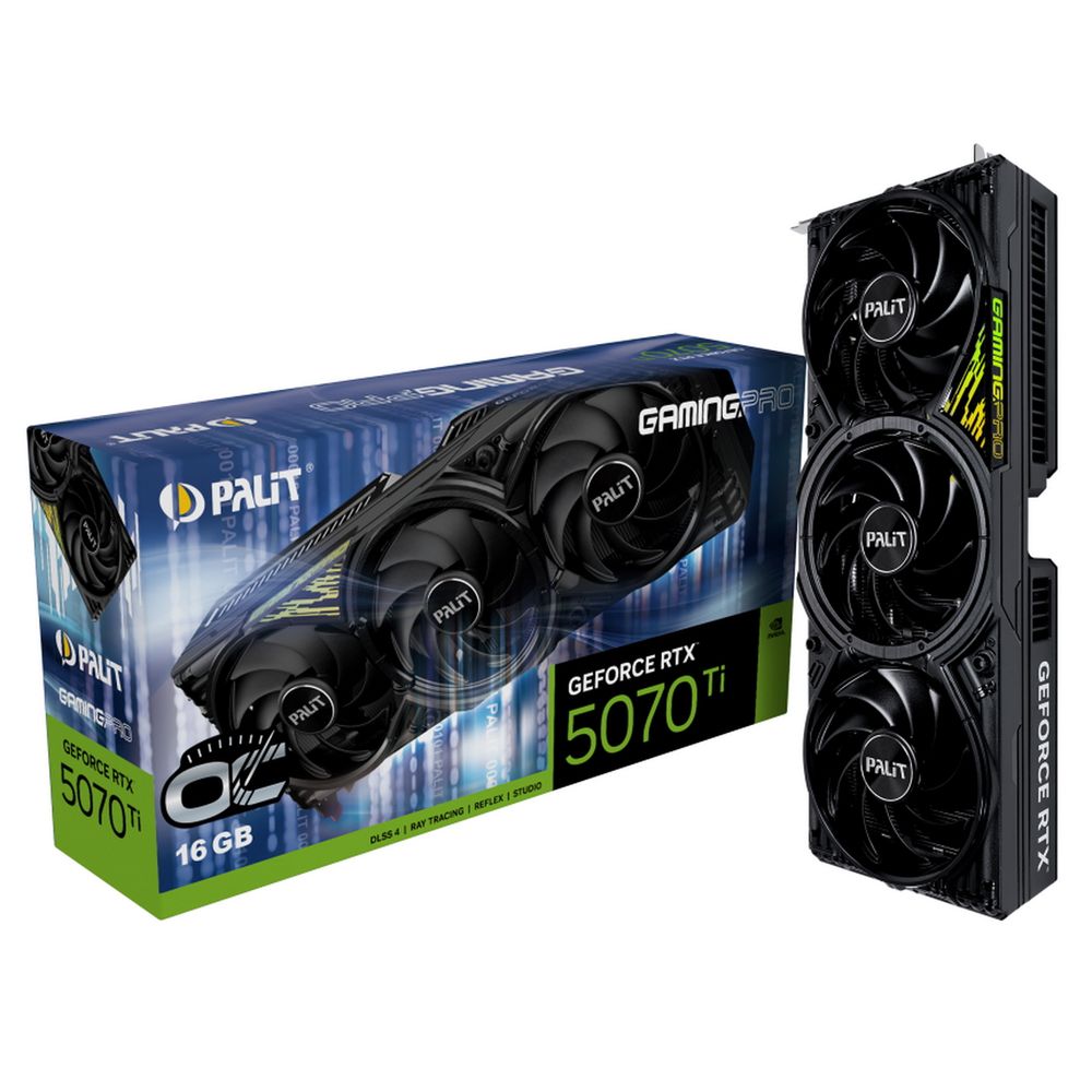 Видеокарта Palit RTX5070Ti GAMINGPRO OC 16GB GDDR7 256bit 3xDP HDMI 3FAN RTL