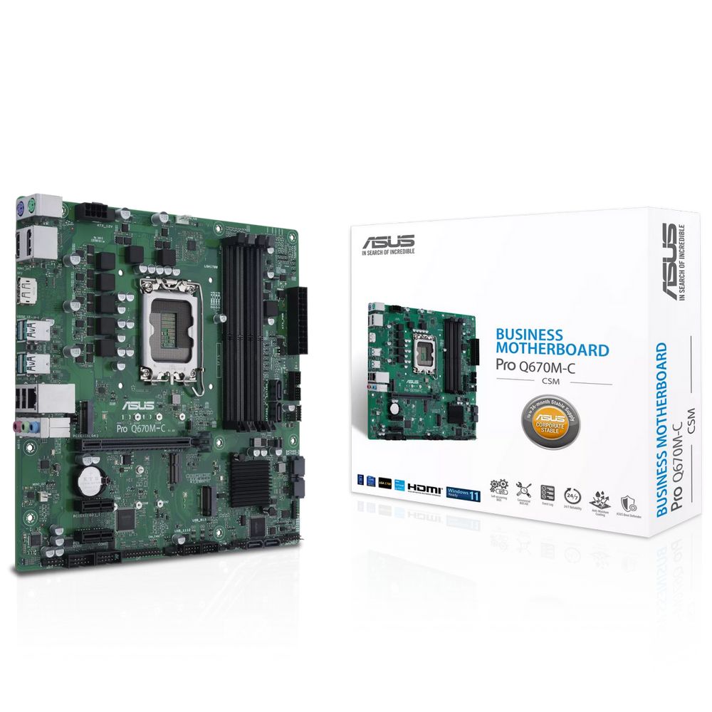 Материнская плата ASUS PRO Q670M-C-CSM LGA1700 mATX 4xDDR5 PCIEx16 2xPCIEx1 1xM.2 2xDP HDMI GLAN