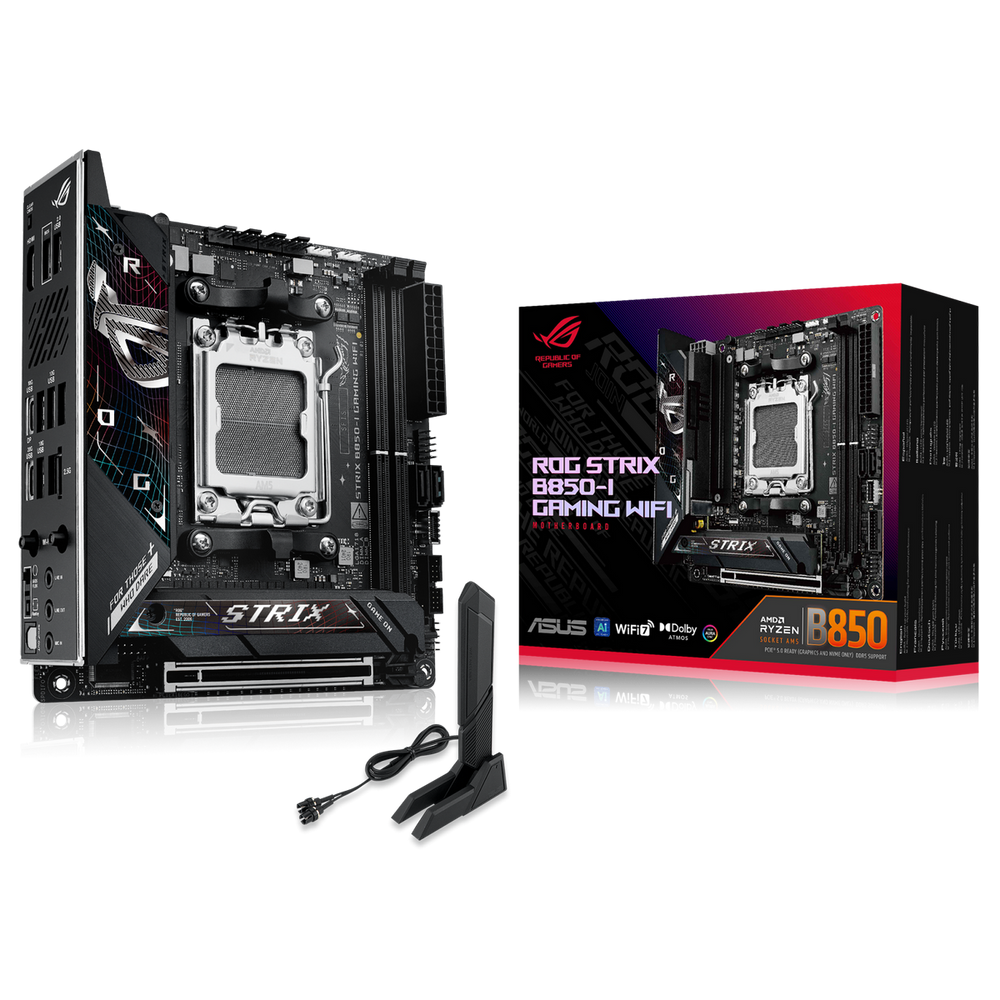 Материнская плата ASUS ROG STRIX B850-I GAMING WIFI AM5 mini-ITX 2xDDR5 PCIEx16 2xM.2 2xUSB-C HDMI 2.5GLAN WIFI 7