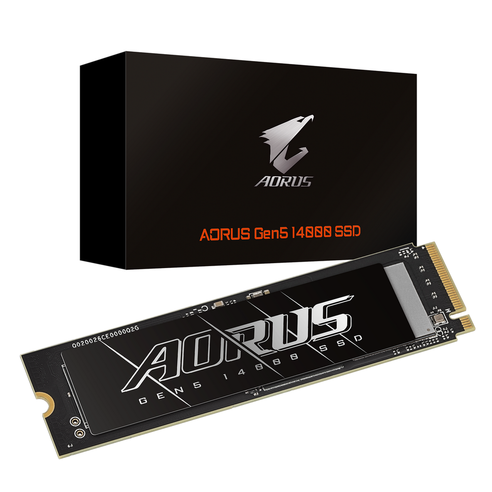 Твердотельный накопитель SSD Gigabyte 2TB M.2 2280 AORUS Gen5 14000 AG514K2TB PCI-Express 5.0x4, NVMe 2.0, 3D TLC NAND, 1400TBW