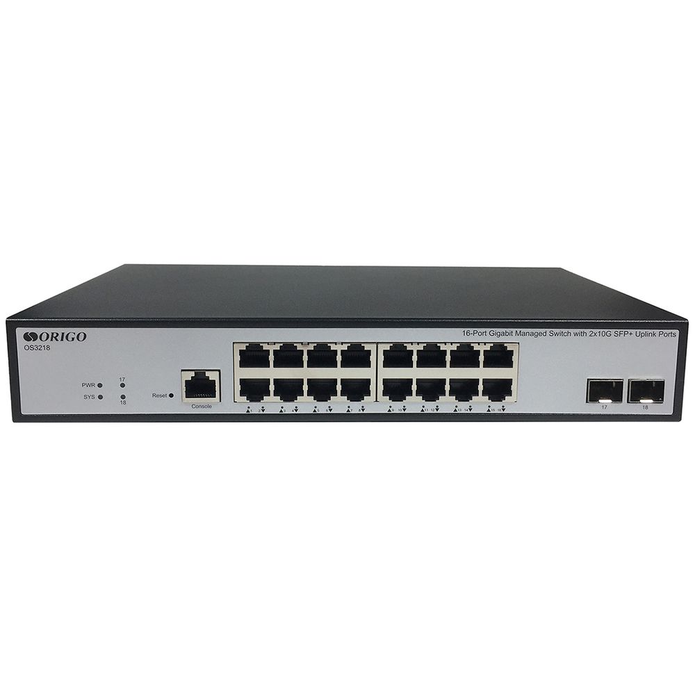 Коммутатор ORIGO OS3218/A1A Управляемый L3 коммутатор 16x1000Base-T, 2x10G SFP+