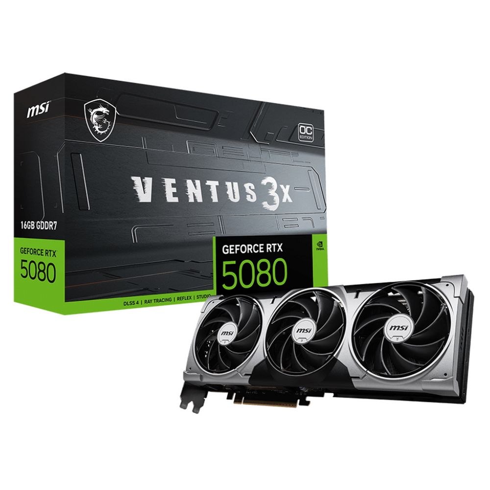 Видеокарта MSI RTX5080 VENTUS 3X OC 16GB GDDR7 256bit 3xDP HDMI 3FAN RTL