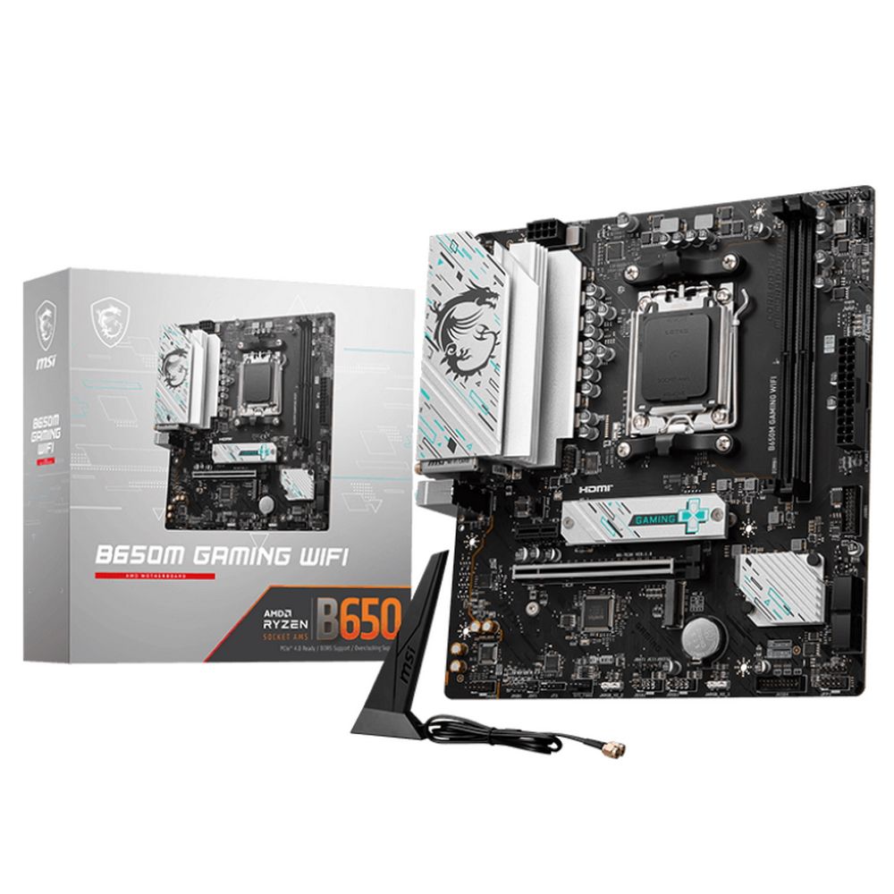 Материнская плата MSI B650M GAMING WIFI B650, AM5, 2*DDR5, 1*PCIEx16, 1*PCIEx1, 2*M.2, 1*TypeC, 7*USB3.2Gen1, 6*USB2.0, 4*SATA3.0, 2.5G, DP, HDMI, M-ATX, RTL