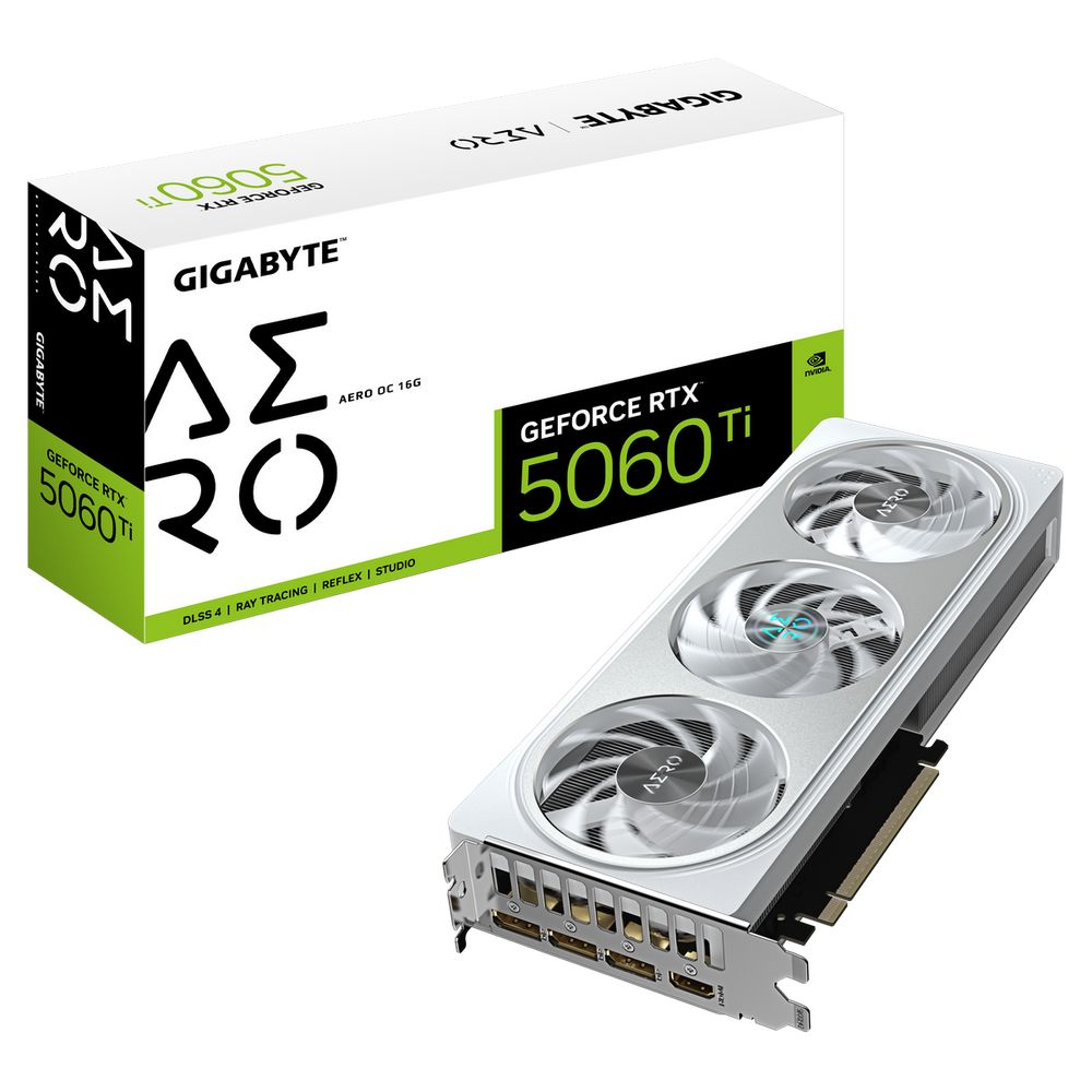 Видеокарта Gigabyte RTX5060Ti AERO OC 16GB GDDR7 128bit 3xDP HDMI 3FAN RTL