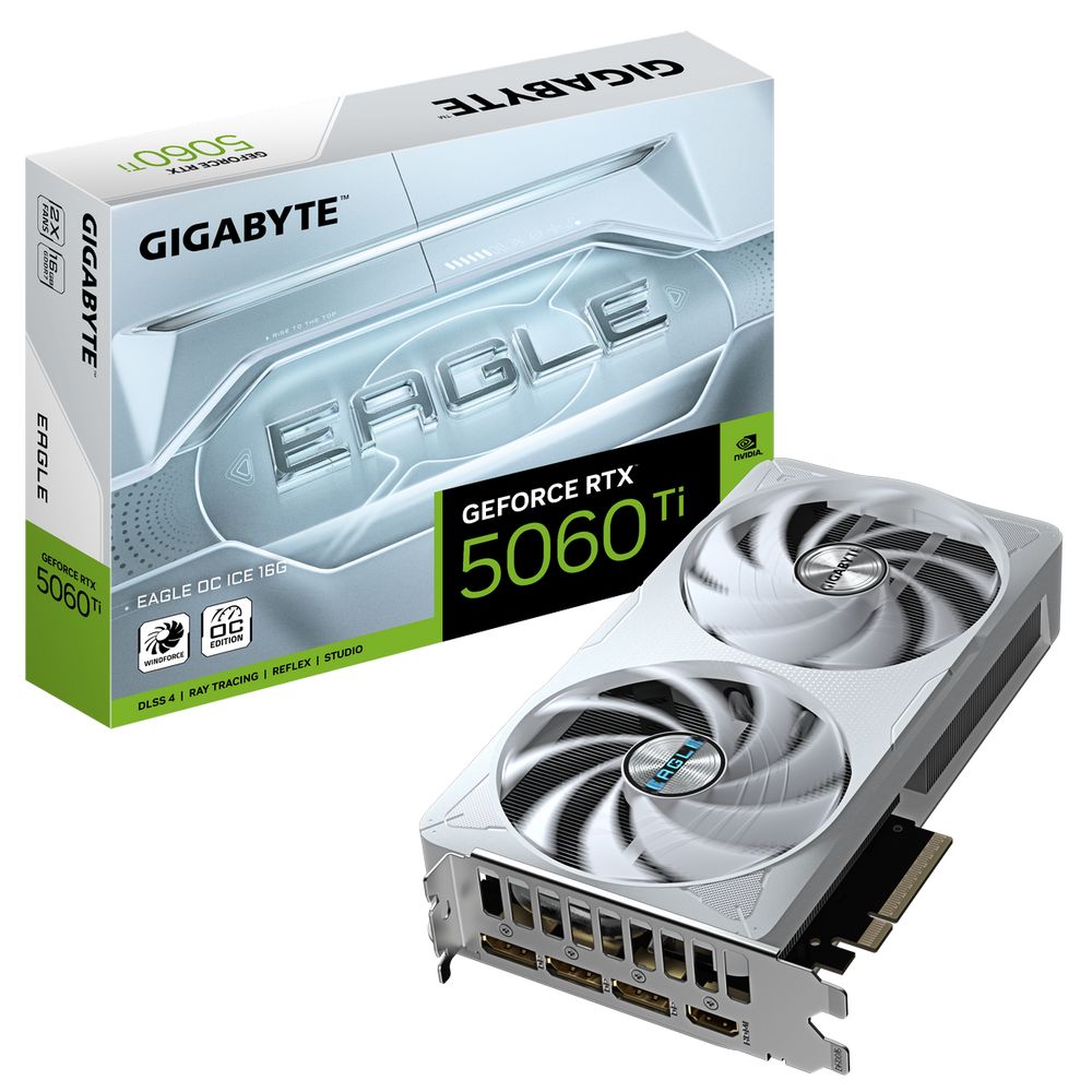 Видеокарта Gigabyte RTX5060Ti EAGLE OC ICE 16GB GDDR7 128bit 3xDP HDMI 2FAN RTL