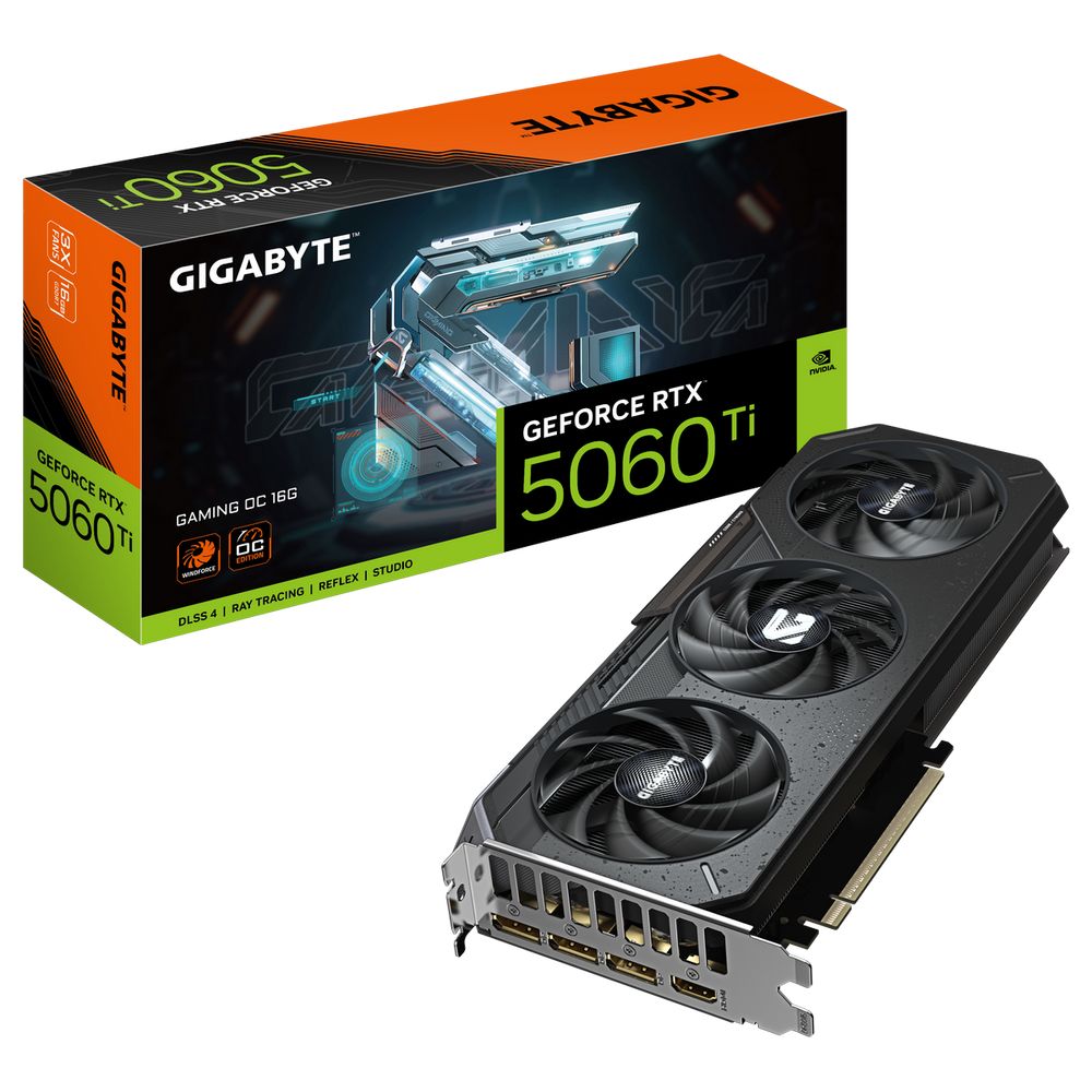 Видеокарта Gigabyte RTX5060Ti GAMING OC 16GB GDDR7 128bit 3xDP HDMI 3FAN RTL