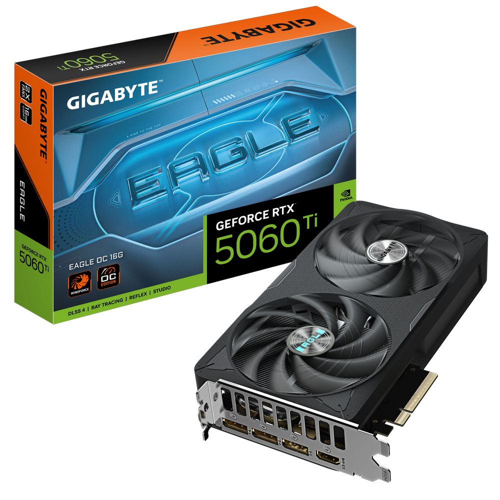 Видеокарта Gigabyte RTX5060Ti EAGLE OC 16GB GDDR7 128 bit 3xDP HDMI 2FAN RTL