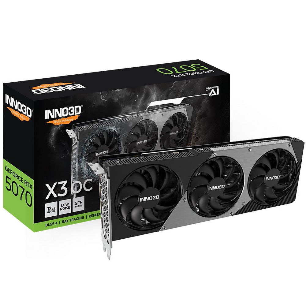 Видеокарта INNO3D RTX5070 ХЗ ОС 12GB GDDR7 192bit 3xDP HDMI 3FAN RTL