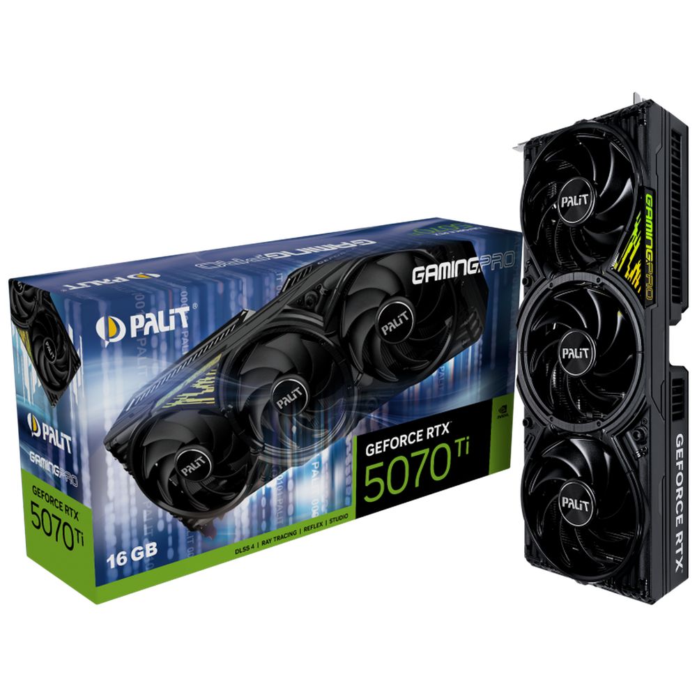 Видеокарта Palit RTX5070Ti GAMINGPRO V1 16GB GDDR7 256bit 3xDP HDMI 3FAN RTL