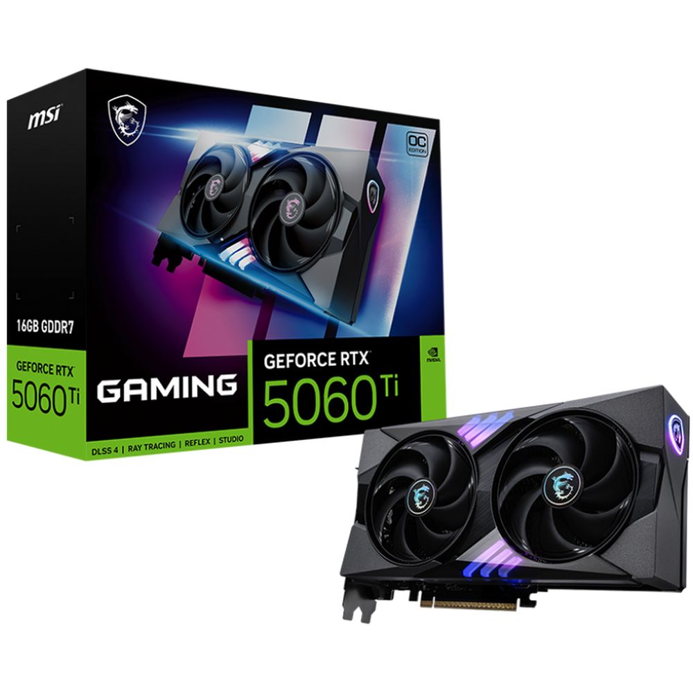 Видеокарта MSI RTX5060Ti GAMING OC 16GB GDDR7 128bit 3xDP HDMI 2FAN RTL