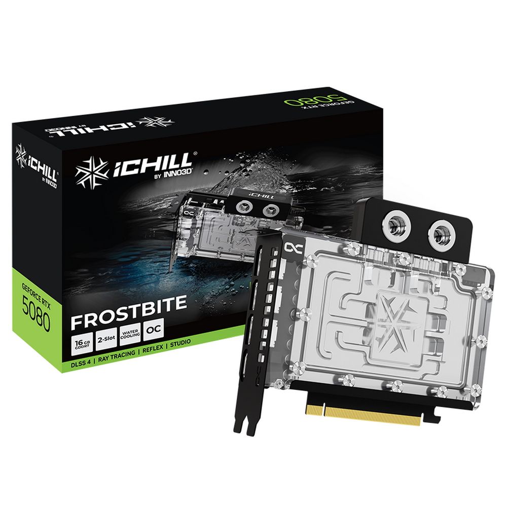Видеокарта INNO3D RTX5080 ICHILL FROSTBITE 16GB GDDR7 256bit 3xDP HDMI 3FAN RTL