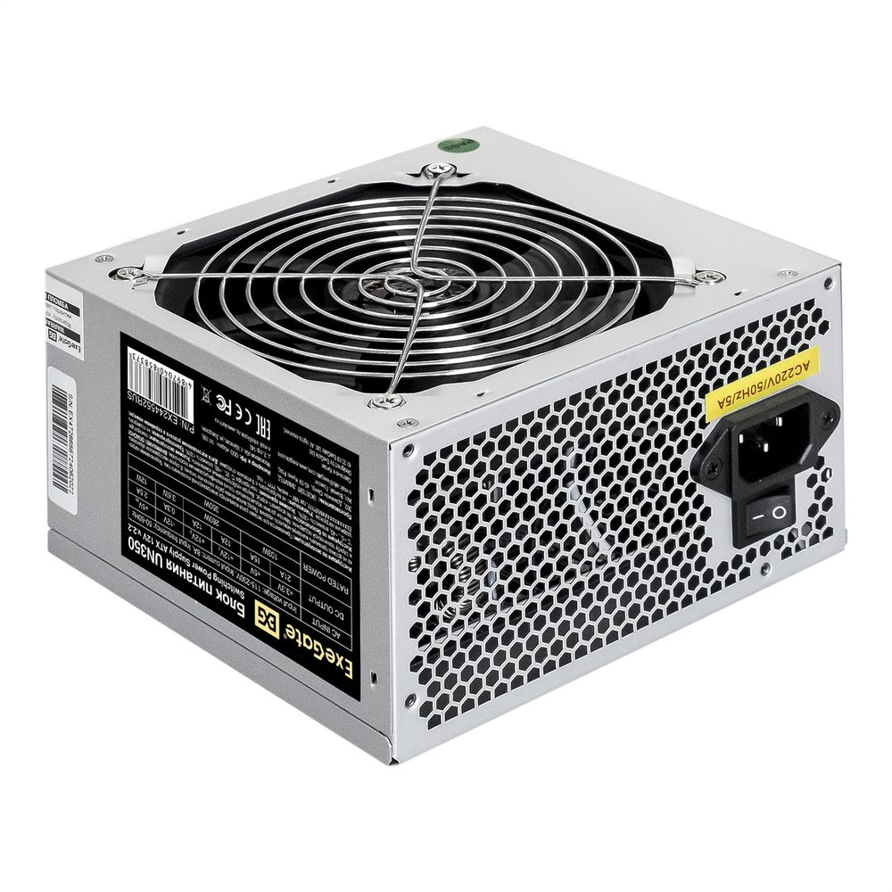 Блок питания 350W ExeGate UN350 (ATX, 12cm fan, 24pin, (4+4)pin, 3xSATA, 2xIDE)
