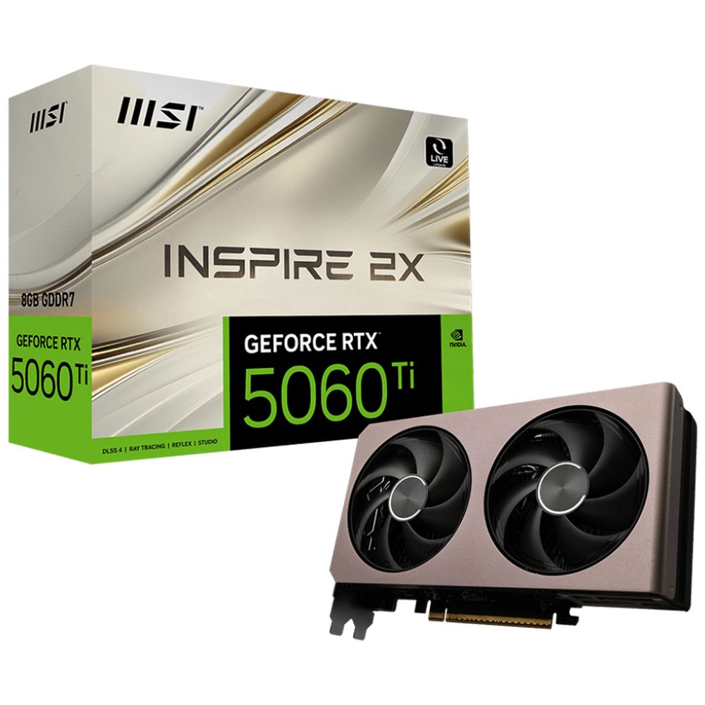 Видеокарта MSI RTX5060Ti INSPIRE 2X OC 8GB GDDR7 128bit 3xDP HDMI 2FAN RTL