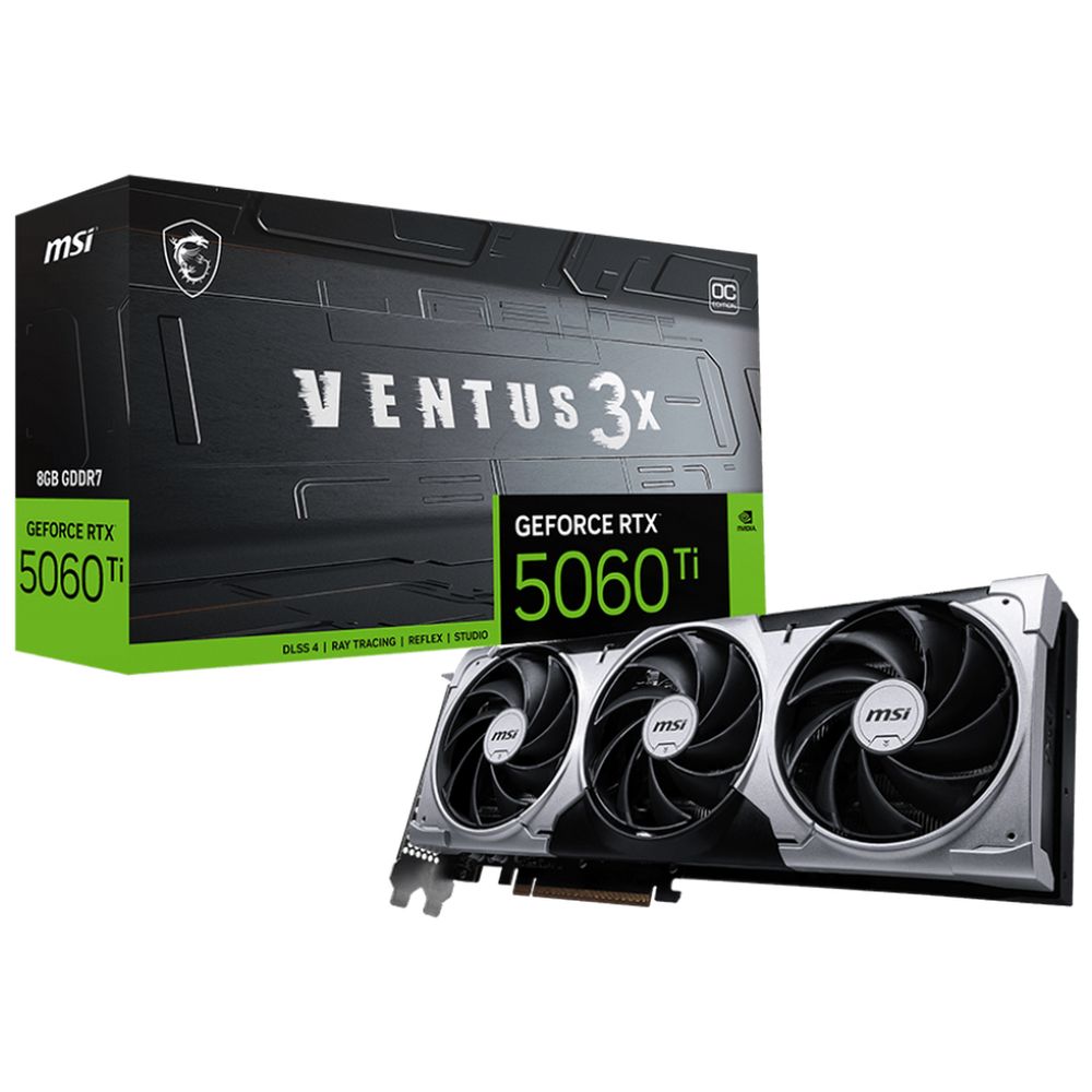 Видеокарта MSI RTX5060Ti VENTUS 3X OC 8GB GDDR7 128bit 3xDP HDMI 3FAN RTL