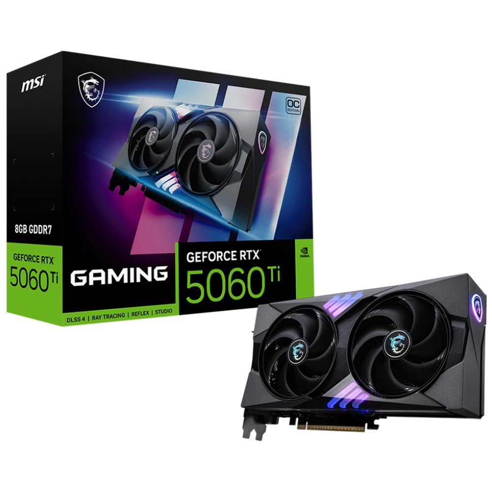 Видеокарта MSI RTX5060Ti GAMING OC 8GB GDDR7 128bit 3xDP HDMI 2FAN RTL