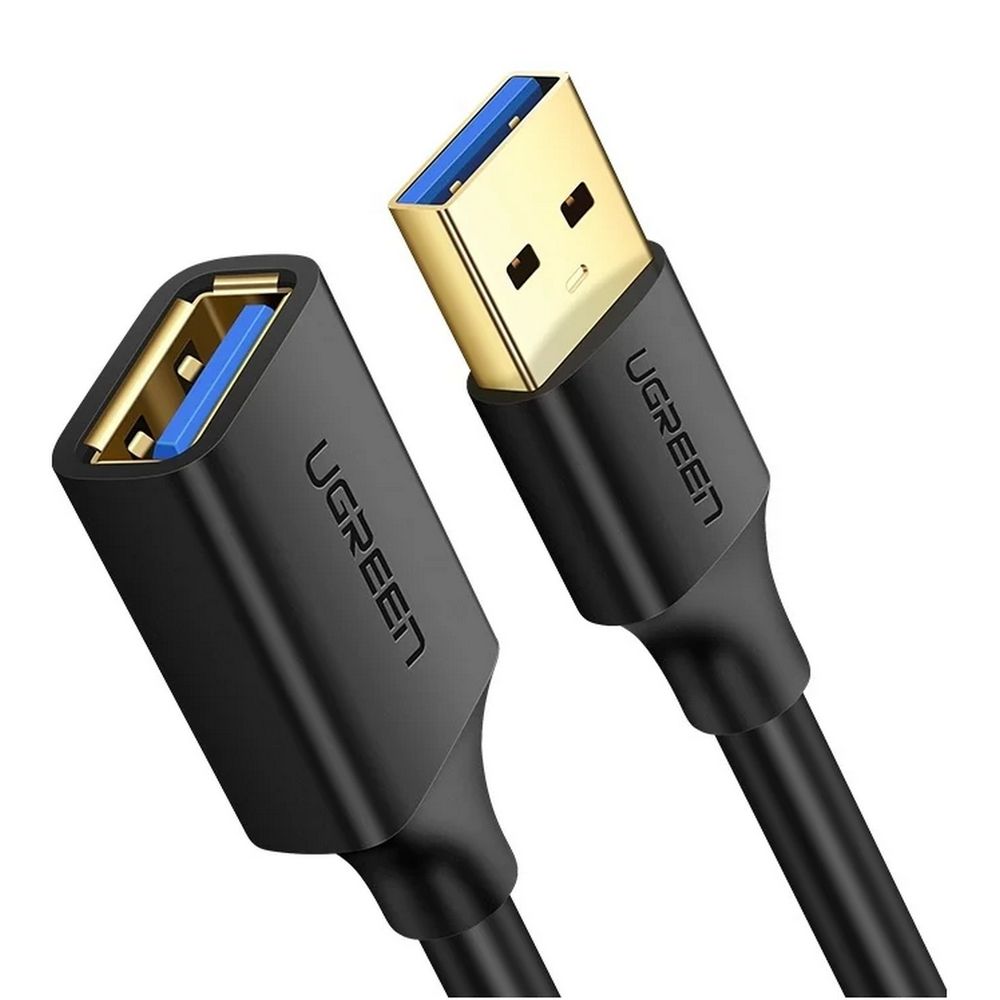 Кабель UGREEN US129 (10373) USB 3.0 Extension Male Cable. Длина 2 м. Цвет: черный