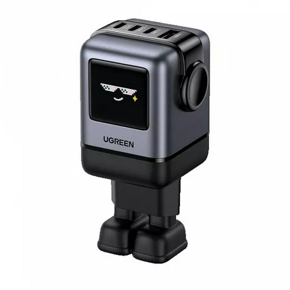 Сетевое зарядное устройство в виде робота UGREEN X688 (45515B) UNO 100W 4-Port GaN USB-A+3*USB-C Fast Charger EU. Цвет: серый
