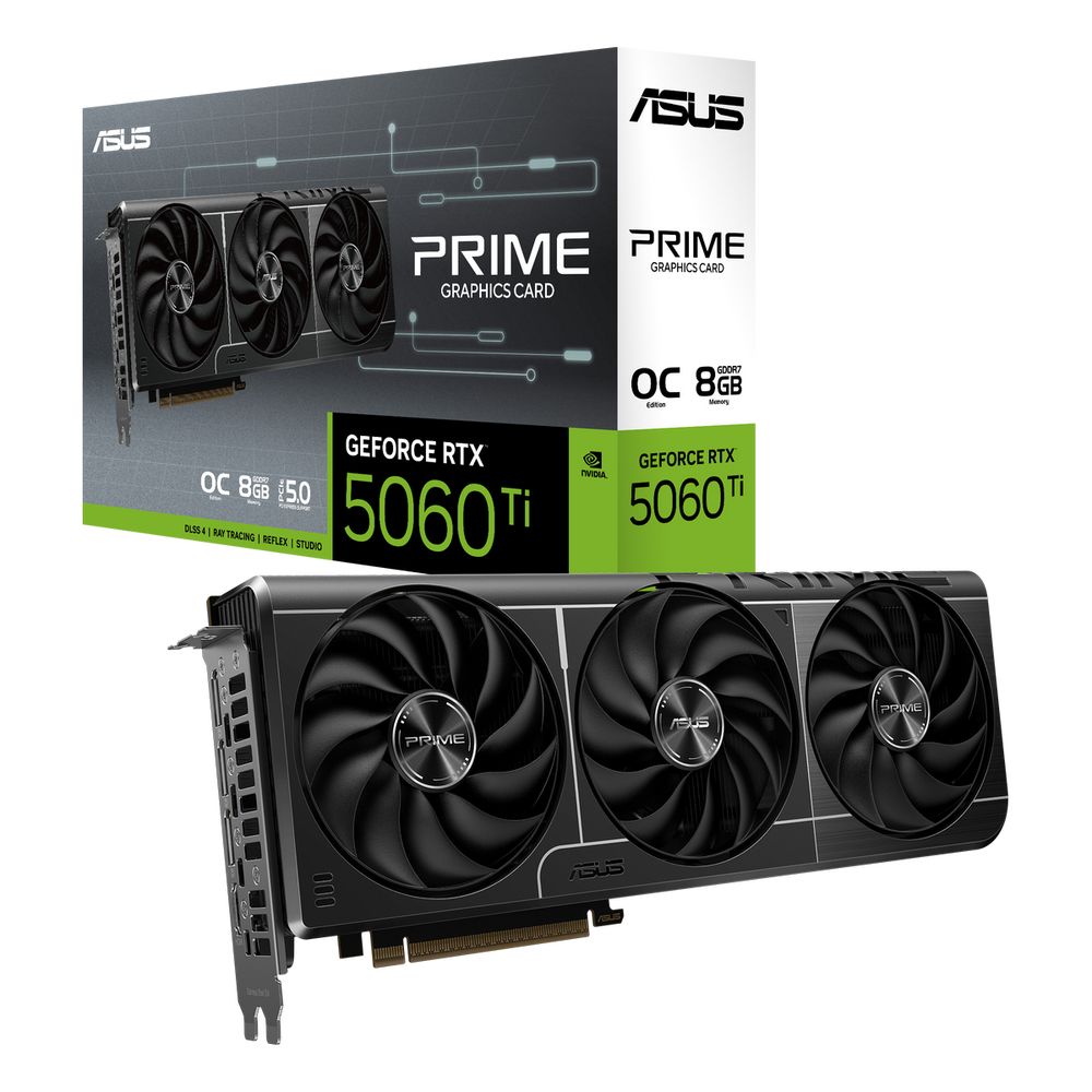 Видеокарта ASUS RTX5060Ti PRIME OC 8GB GDDR7 128bit 3xDP HDMI 3FAN RTL [PRIME-RTX5060TI-O8G]