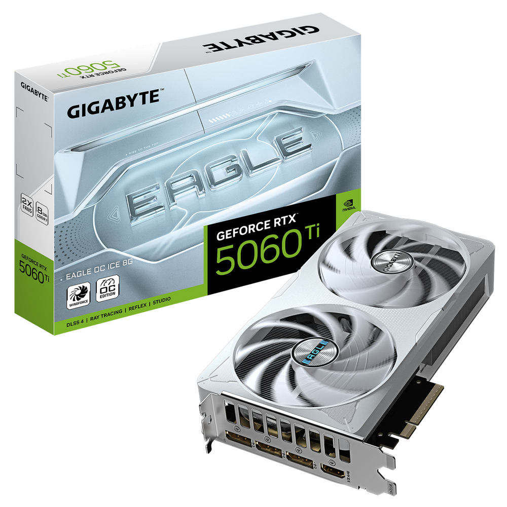 Видеокарта Gigabyte RTX5060Ti EAGLE OC ICE 8GB GDDR7 128bit 3xDP HDMI 2FAN RTL