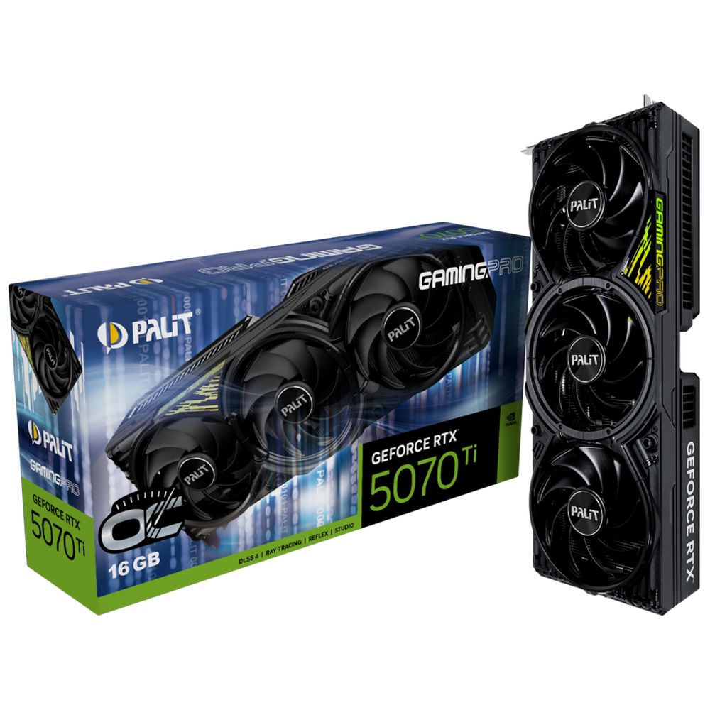 Видеокарта Palit RTX5070Ti GAMINGPRO OC V1 16GB GDDR7 256bit 3xDP HDMI 3FAN RTL