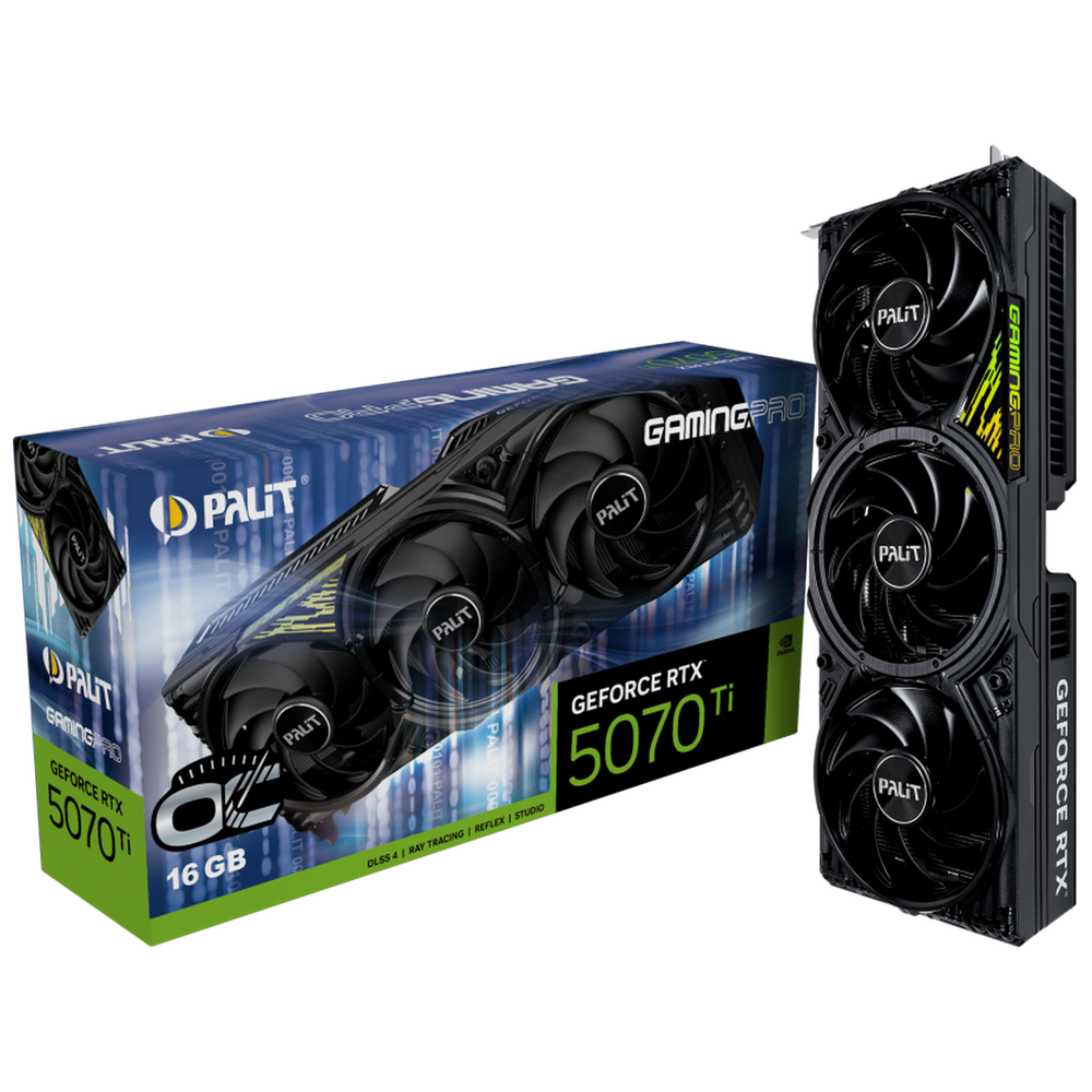Видеокарта Palit RTX5070Ti GAMINGPRO OC V1 16GB GDDR7 256bit 3xDP HDMI 3FAN RTL