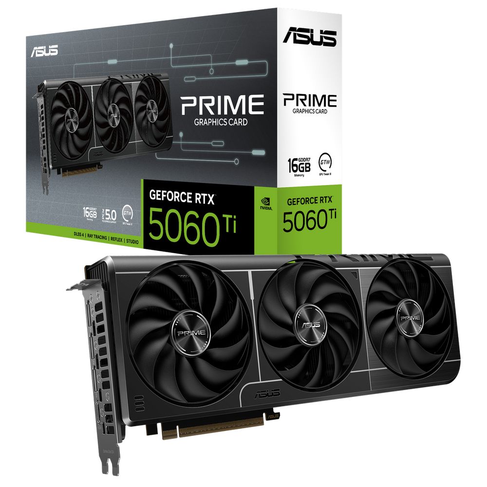 Видеокарта ASUS RTX5060Ti PRIME 16GB GDDR7 128bit 3xDP HDMI 3FAN RTL [PRIME-RTX5060TI-16G]