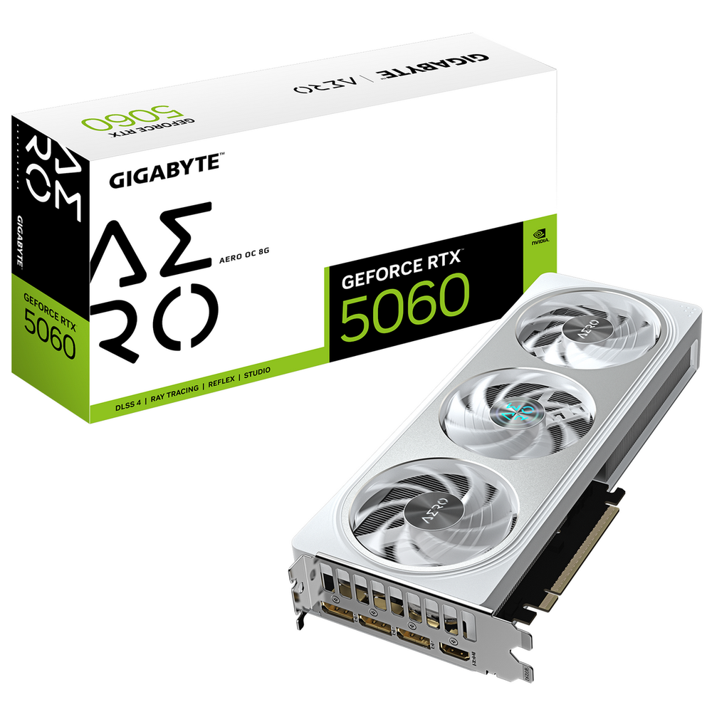 Видеокарта Gigabyte RTX5060 AERO OC 8GB GDDR7 128bit 3xDP HDMI 3FAN RTL