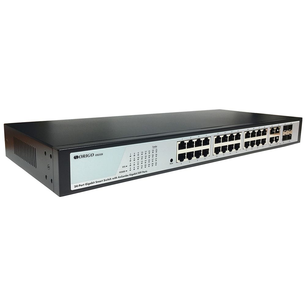 Коммутатор ORIGO OS2328/A1A Настраиваемый L2 коммутатор 24x1000Base-T, 4xCombo 1000Base-T/SFP, комплект для установки в 19" стойку