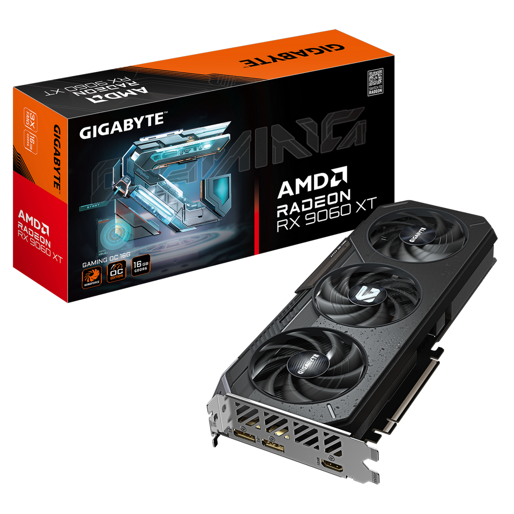 Видеокарта Gigabyte RX9060XT GAMING OC 16GB GDDR6 128bit 2xDP HDMI 3FAN RTL