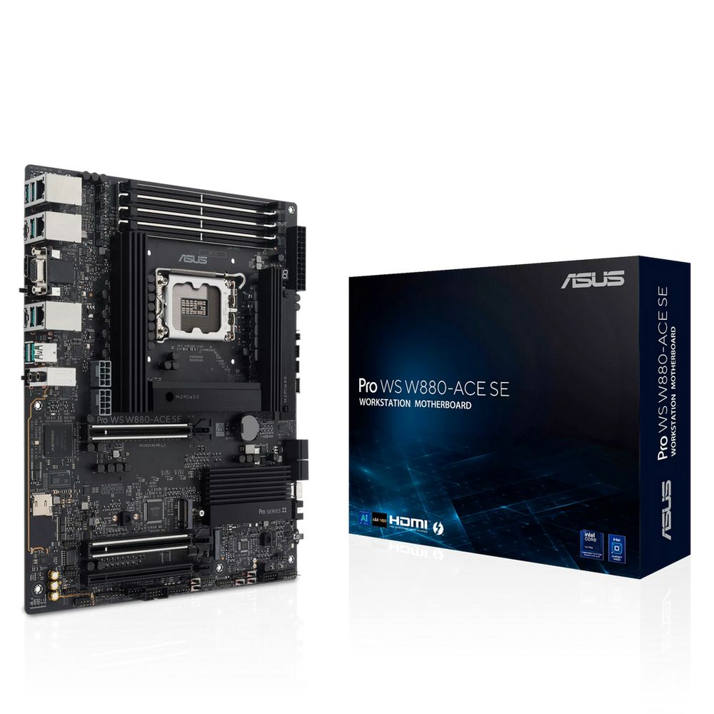 Материнская плата ASUS PRO WS W880-ACE SE LGA 1851 ATX 4xDDR5 3xPCIEx16 4xM.2 Thunderbolt USB-C HDMI VGA 2x2.5GLAN