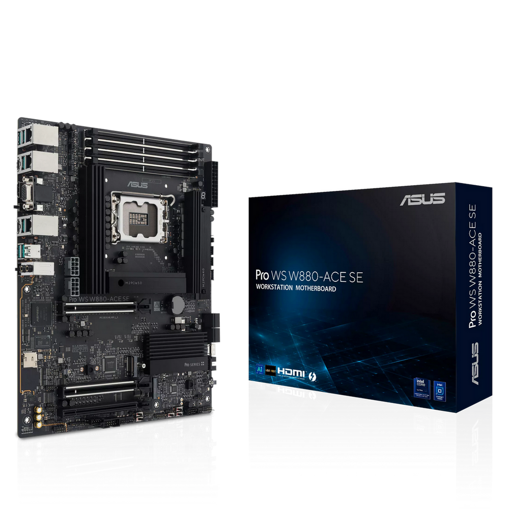 Материнская плата ASUS PRO WS W880-ACE SE LGA 1851 ATX 4xDDR5 3xPCIEx16 4xM.2 Thunderbolt USB-C HDMI VGA 2x2.5GLAN