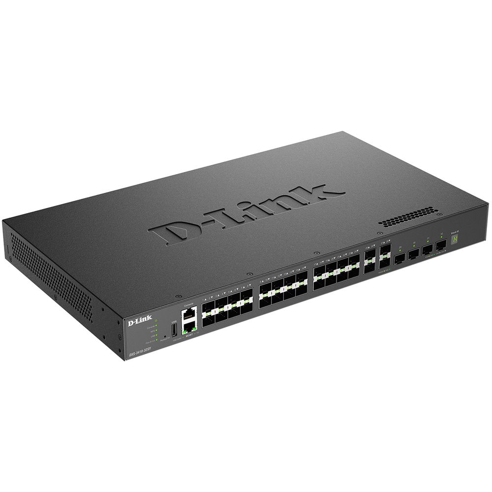 Коммутатор D-Link DXS-3410-32SY/A1A Управляемый L3 стекируемый коммутатор с 28 портами 10GBase-X SFP+ и 4 портами 25GBase-X SFP28