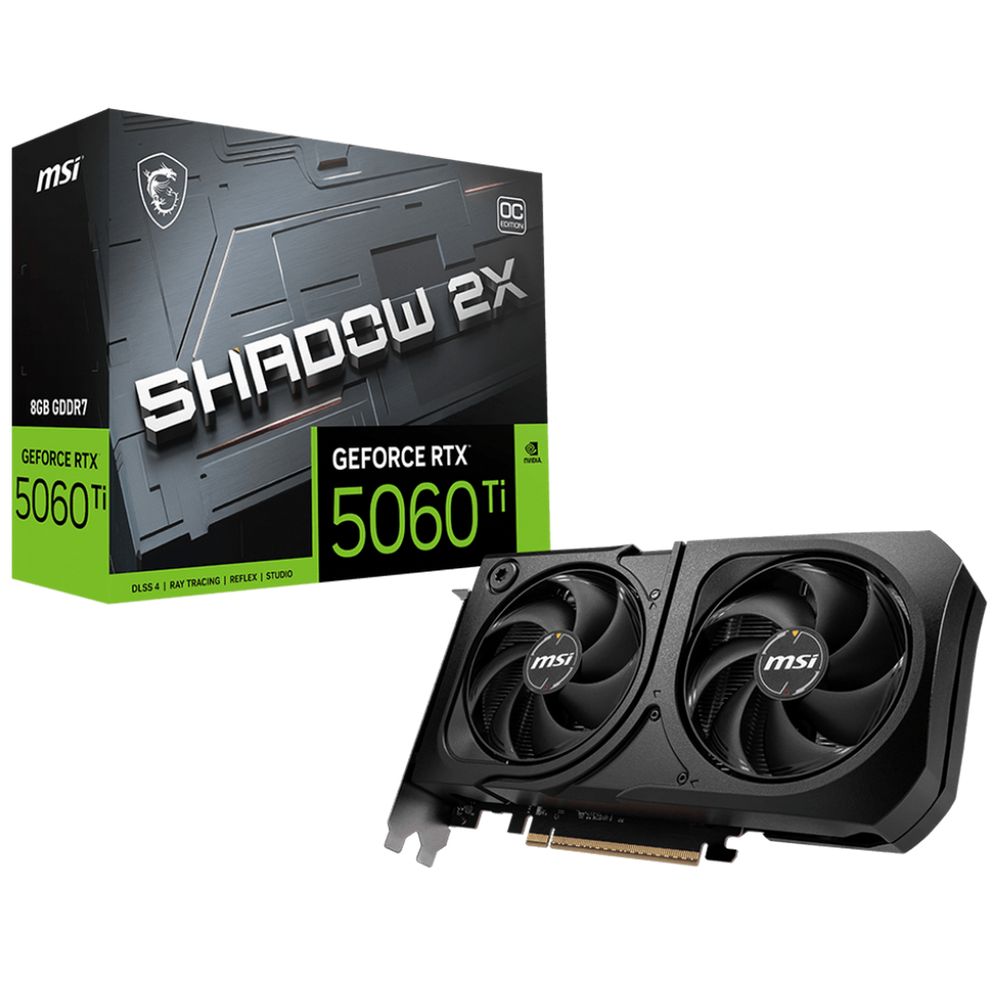 Видеокарта MSI RTX5060Ti SHADOW 2X OC PLUS 8GB GDDR7 128bit 3xDP HDMI 2FAN RTL