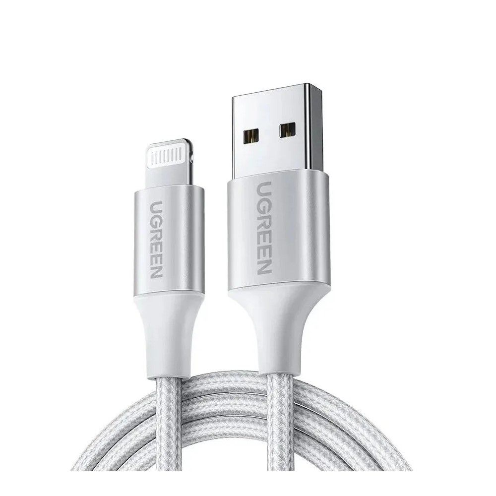 Кабель UGREEN US199 (60161) Lightning to USB-A 2.0 Cable. Длина 1 м. Цвет: серебристый