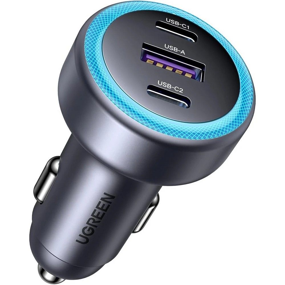 Автомобильное зарядное устройство UGREEN EC307 (45843) 30W 3-Port Fast Car Charger. Цвет: серый